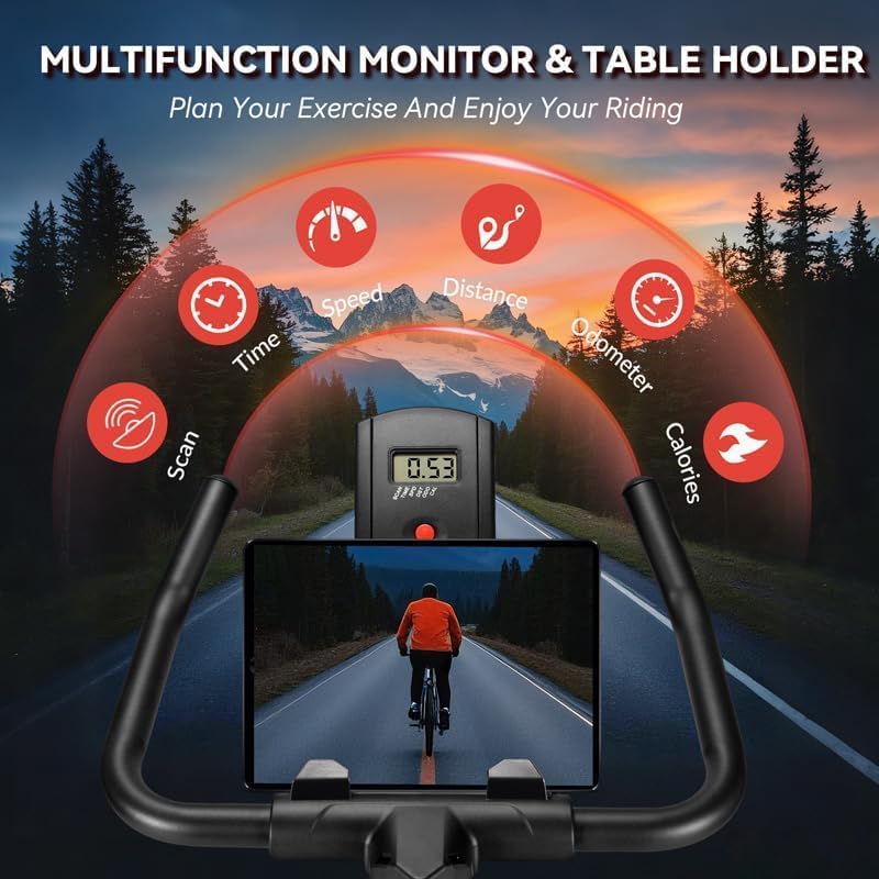 Exercise Bike, Wenoker Magnetic Resistance Stationary Bike for Home App Sync Indoor Bike with 350lbs Weight Capacity, Tablet Holder and Fitness Courses for Weight Loss